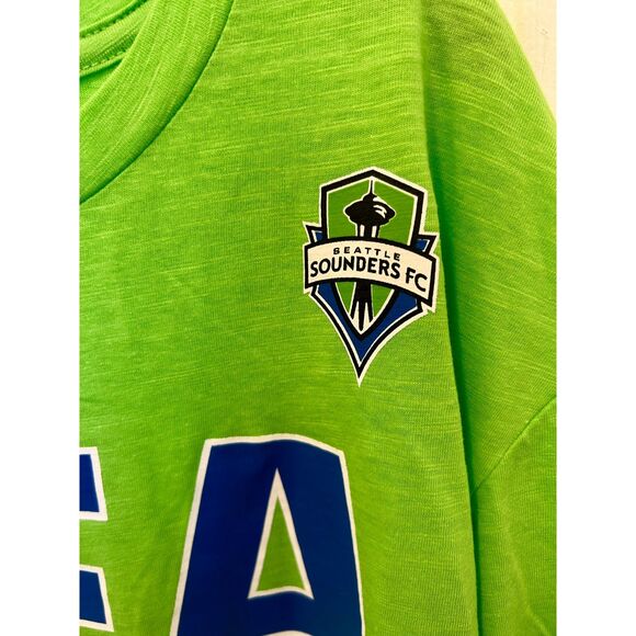 NWT Seattle Sounders FC MLS Soccer T Shirt Men's Size XL Bright Green - Picture 2 of 6